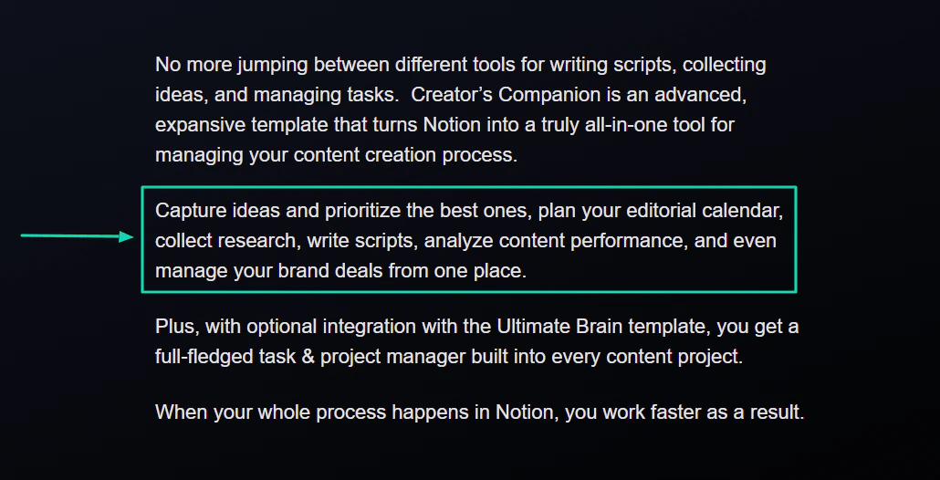 Capture ideas and prioritize the best ones, plan your editorial calendar, collect research, write scripts, analyze…