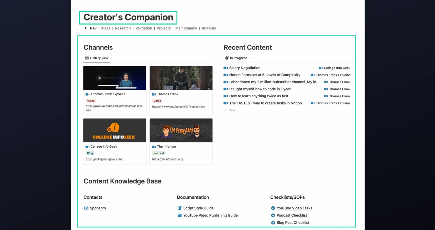 Frank opted for screenshots to show you how his Creator’s Companion works.