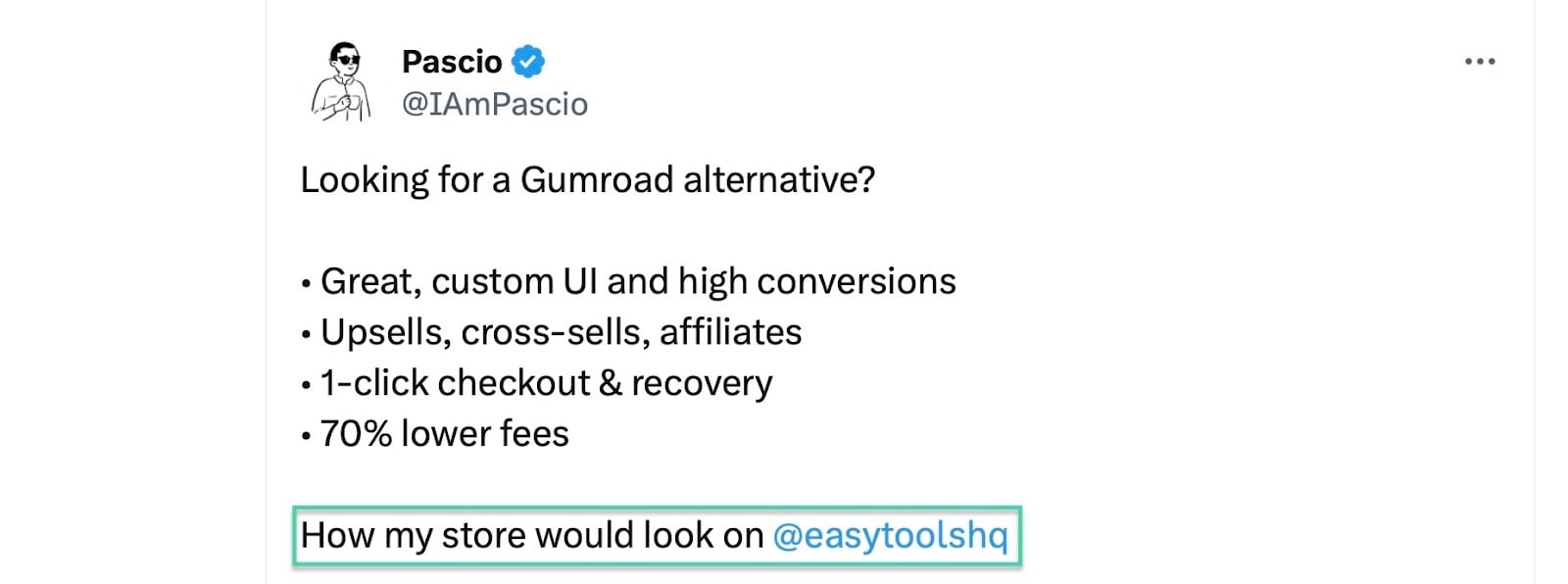 The other option is to sell your Notion template on your own storefront, as Pascio does.