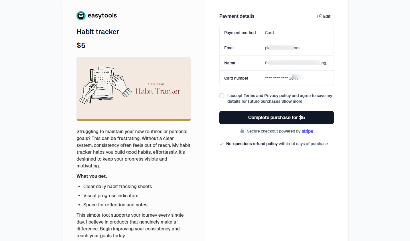 Aside from the storefront, you can create a fully customizable checkout page to sell your template.