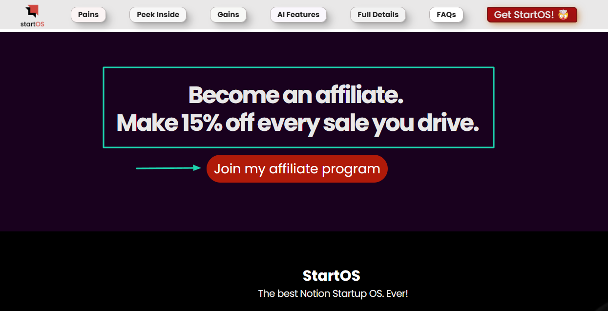 He offers 15% in commission to people who want to become affiliates.