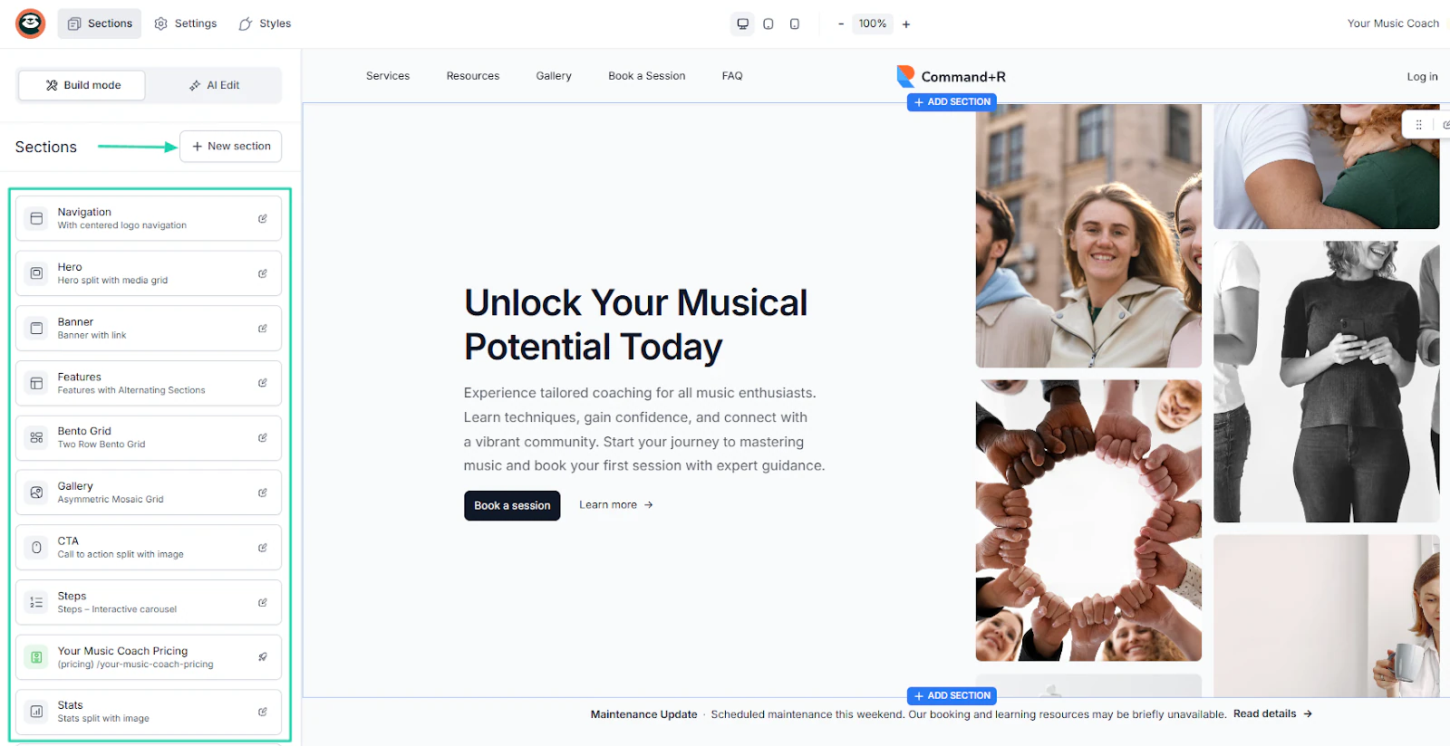 Easytools AI Website Builder: storefront screenshot