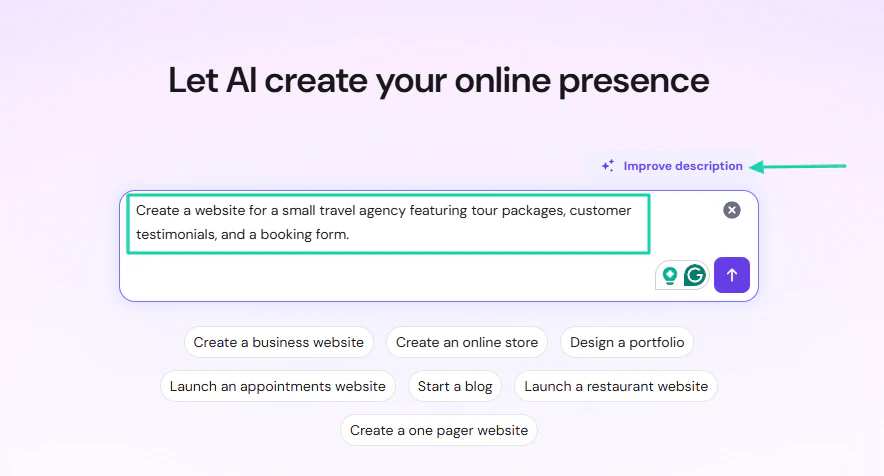 In case you feel like your description isn’t good enough, you can let its AI improve it.