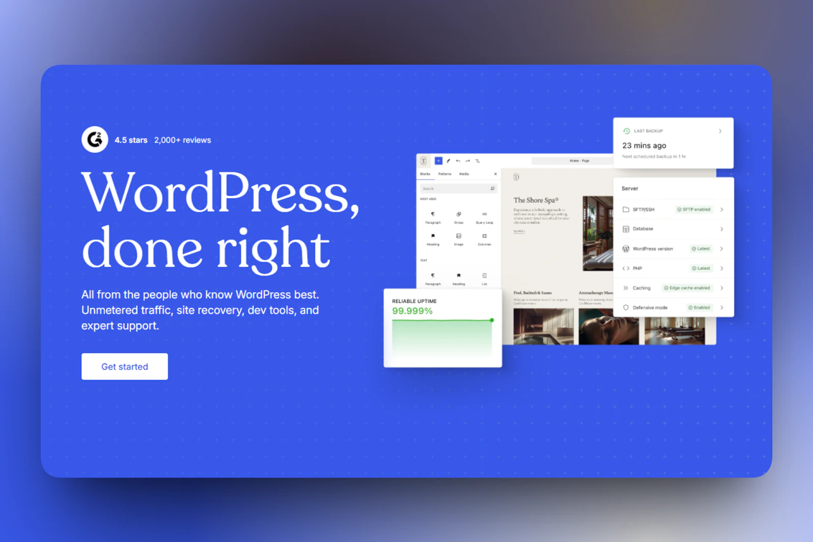 It allows you to create and publish website content via a visual interface.