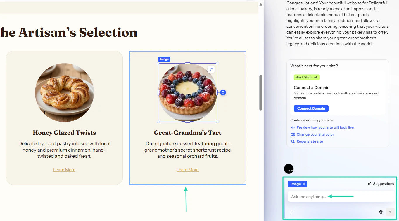 Wix AI Website Builder interface screenshot view 2