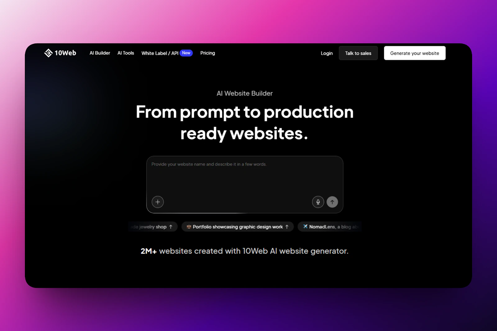 10Web is an all-in-one website builder and hosting platform used by 2M+ creators to create and manage WordPress…