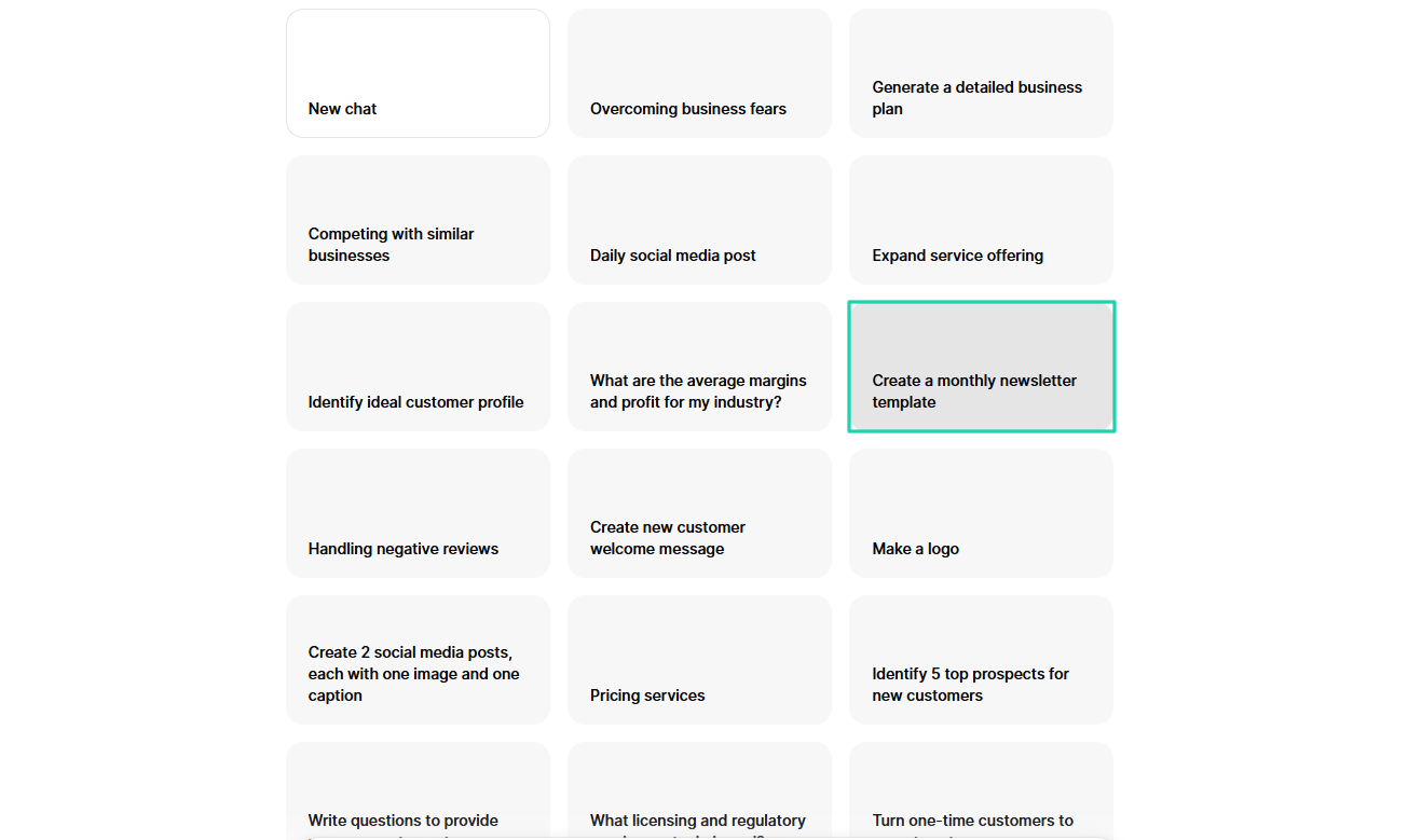 Its AI partner can help you create a monthly newsletter, make a logo, or generate a detailed plan, and more.