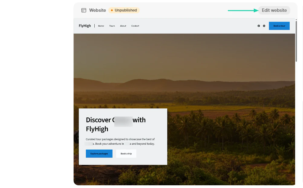 Durable: ai website builder showing “Edit website”