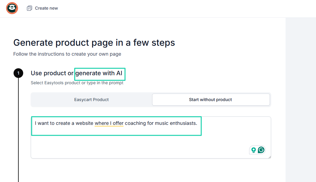 With Easytools, you can enter a single prompt to generate your website within minutes.