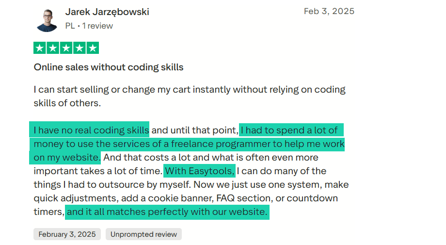 He is now able to work on his website on his own, and everything is just fine.
