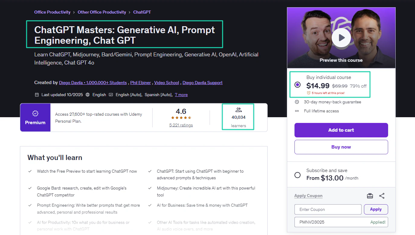 formation chatgpt sur udemy