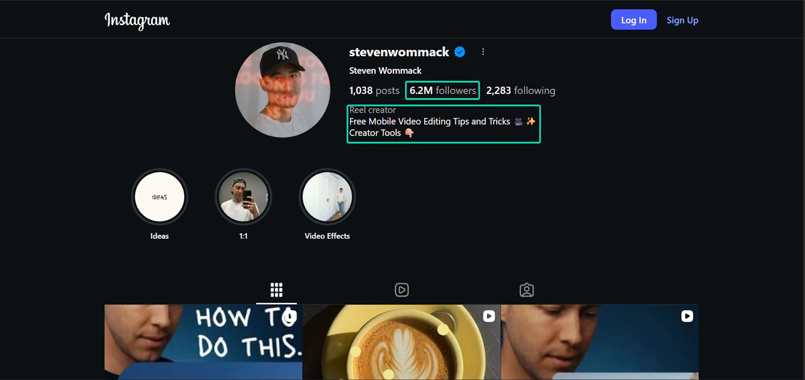 profil instagram de steven womack