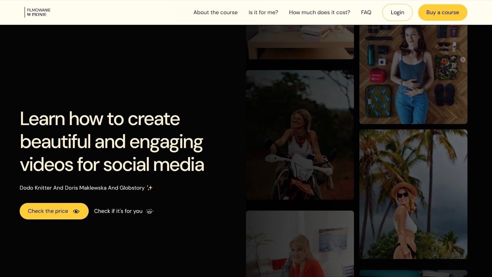 landing page de vertical filming