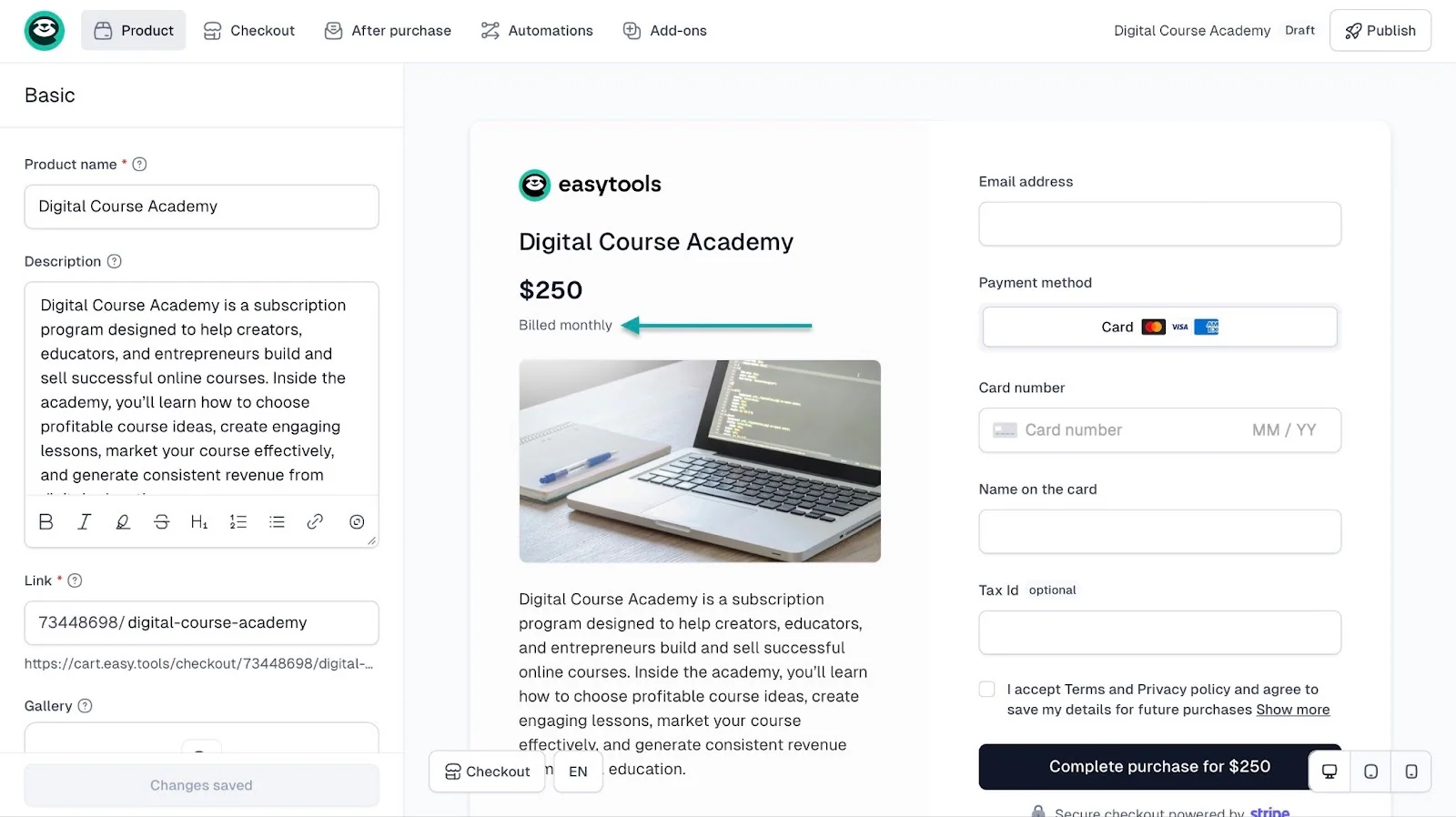 idée de formation en ligne sur easycart