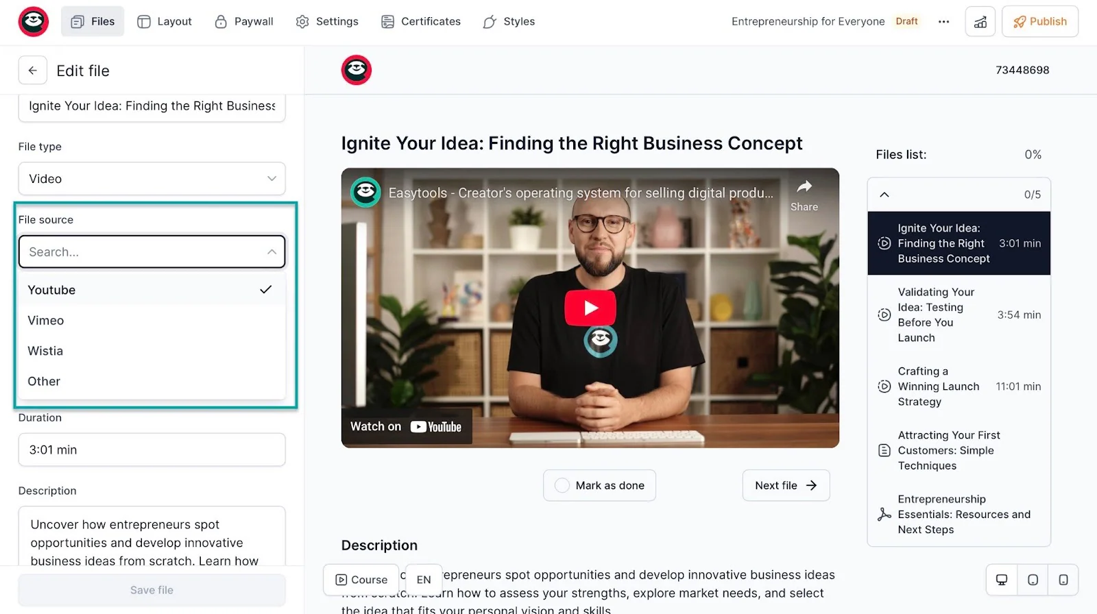 Conseils pour créer une formation en ligne à succès: capture d'écran de leçons vidéo captivantes