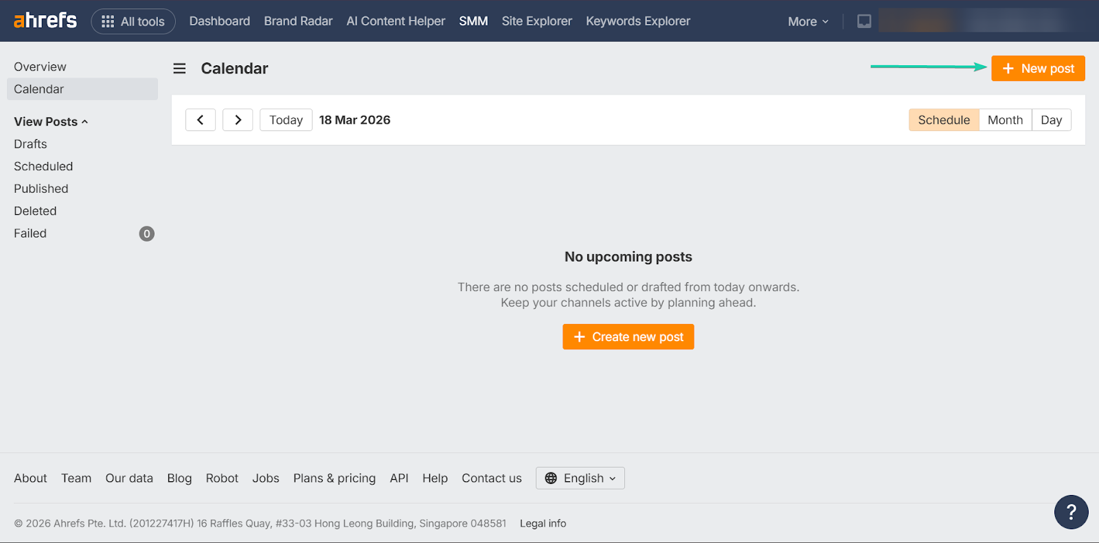 capture de l'interface Ahrefs