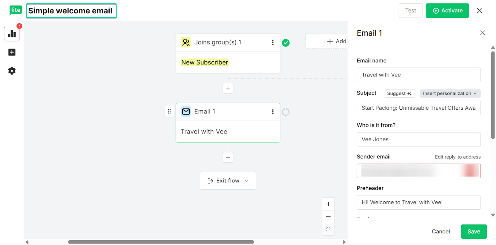 la fonction automatisations de MailerLite