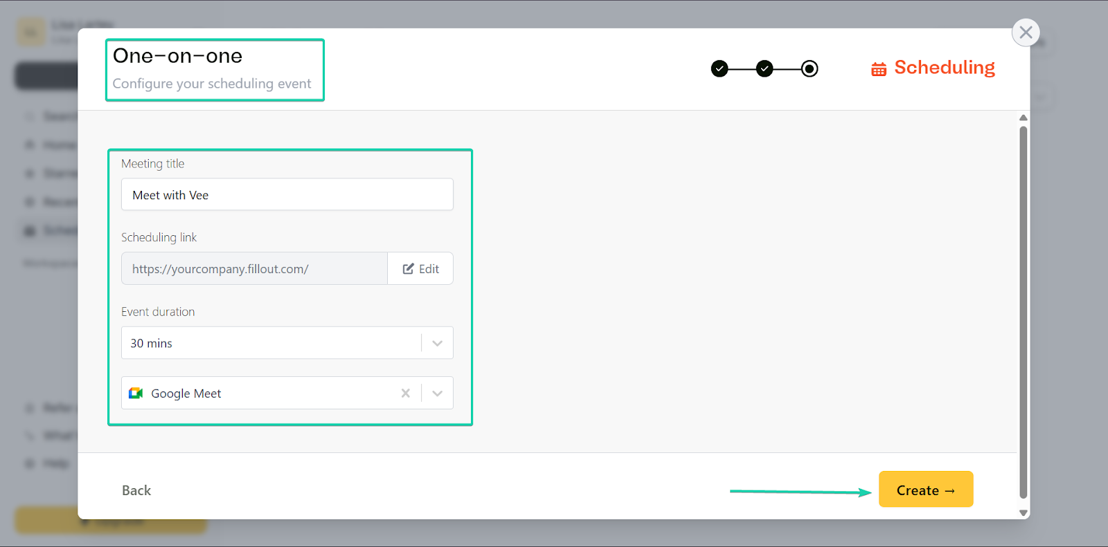 Fillout: capture de la prise de rendez-vous - réglages de disponibilité