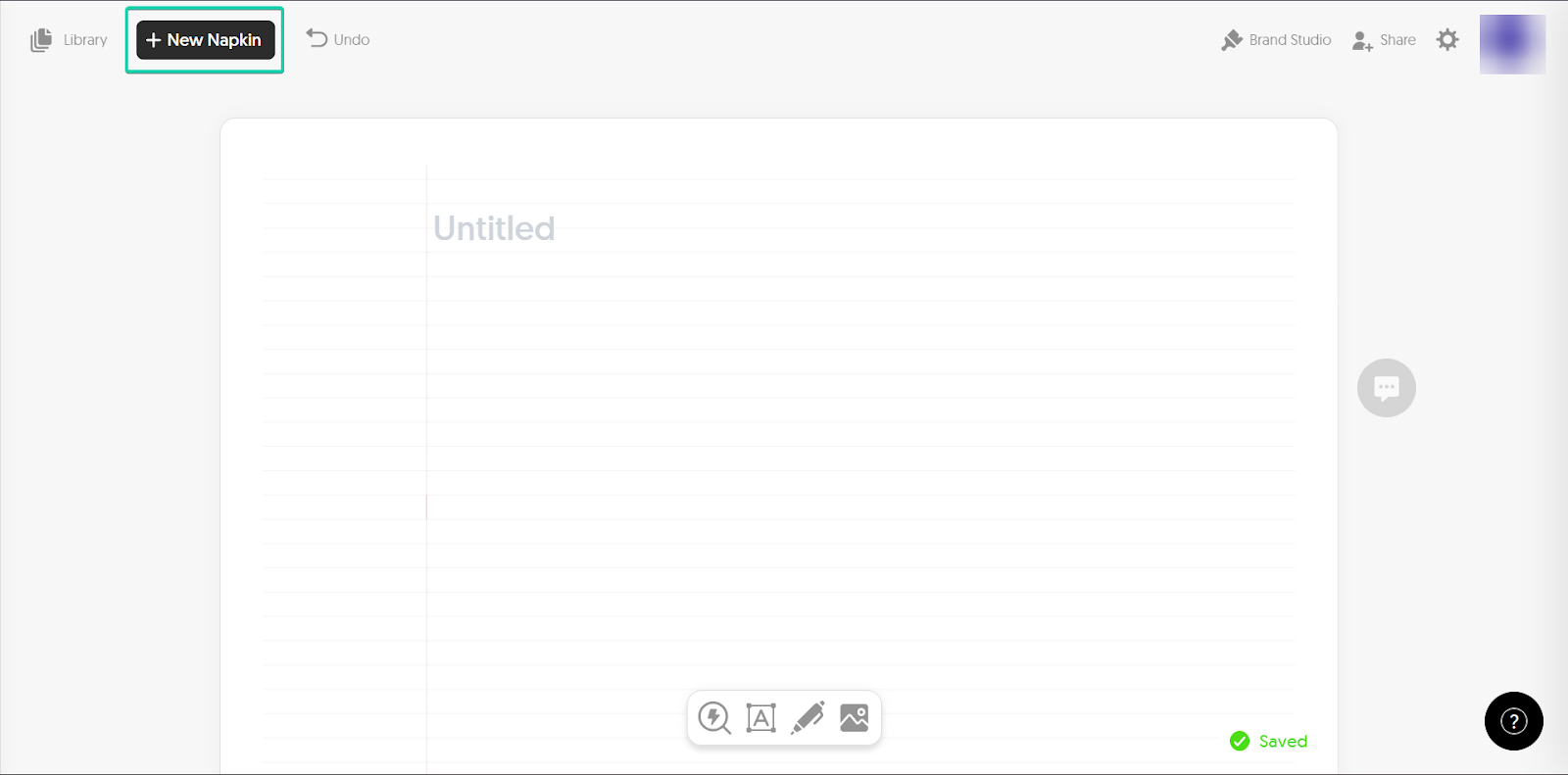 capture de l'interface Napkin AI