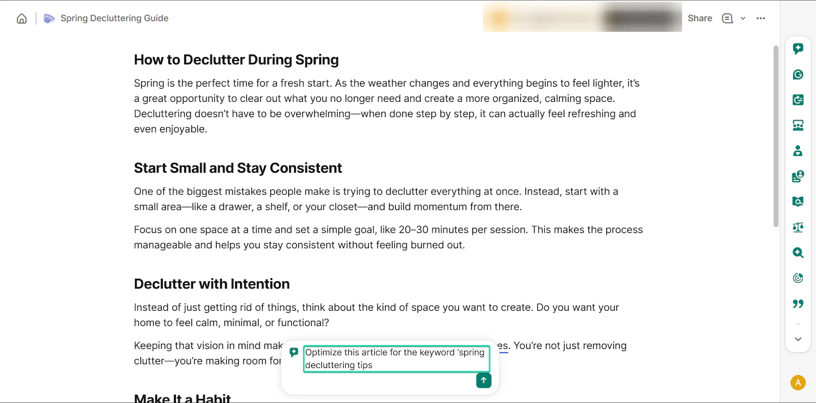 la fonction chat IA de Grammarly