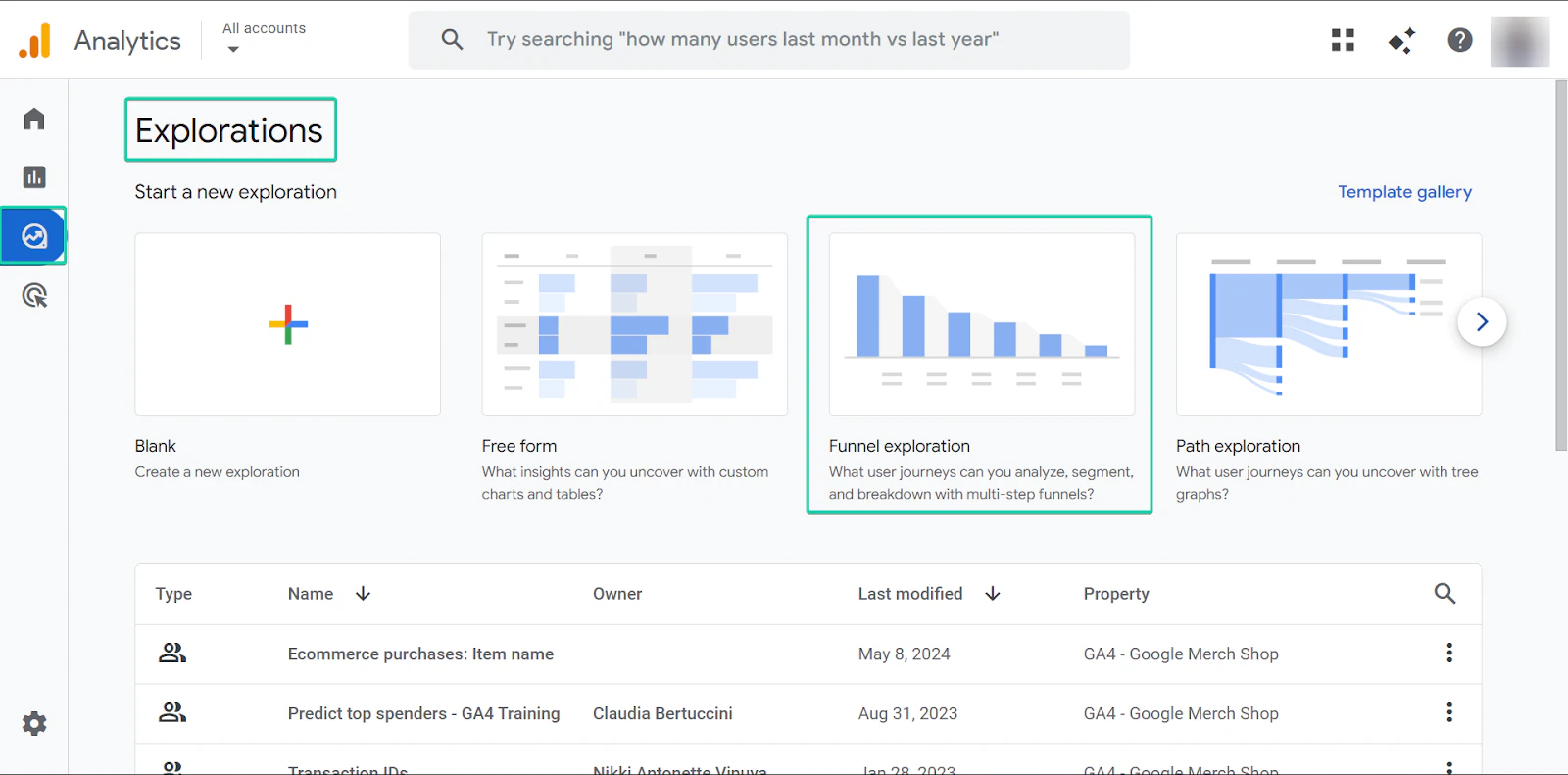 Google Analytics: les explorations, avec le modèle "Free Form" - créateur de site