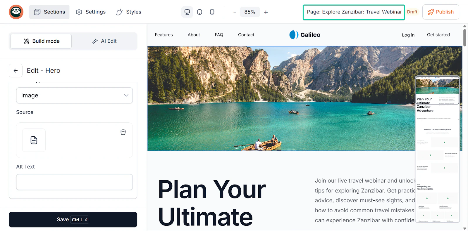 landing page modifiée sur Easytools