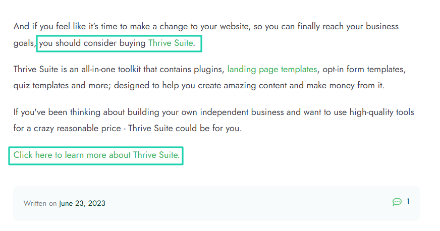 En parcourant l'un de leurs articles, j'ai remarqué qu'ils mettaient en avant leur produit digital, "Thrive Suite".