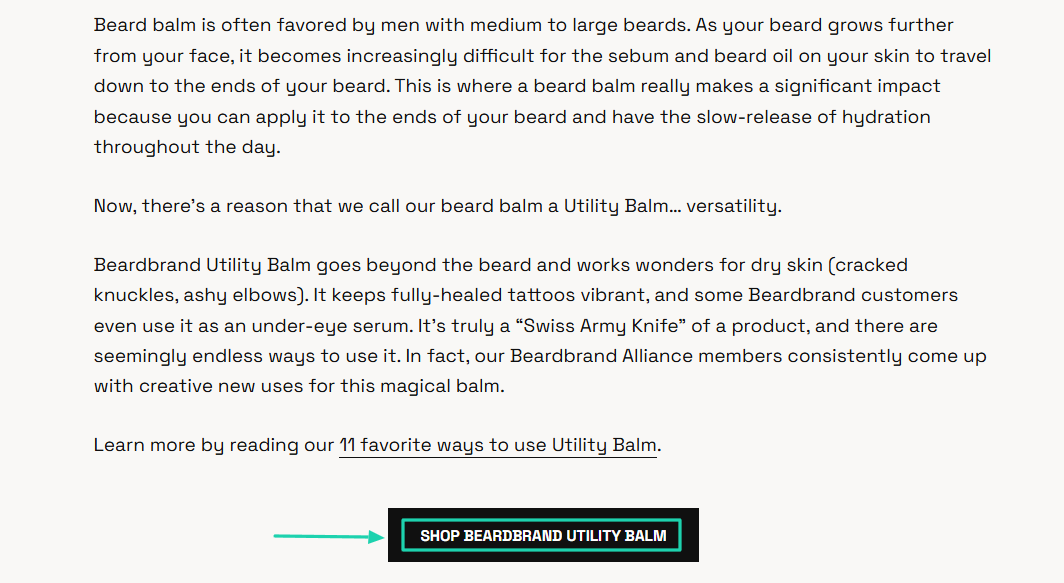 La même chose avec le baume à barbe.