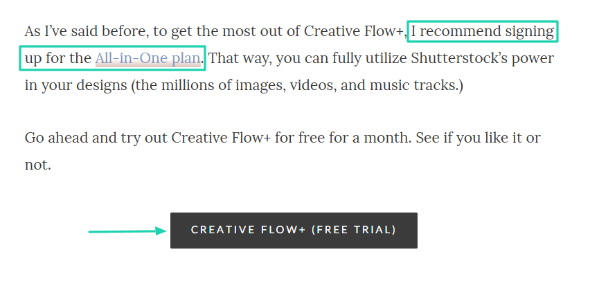 Tout au long de l'article, elle recommandait la plateforme à ses lecteurs et ajoutait des liens.