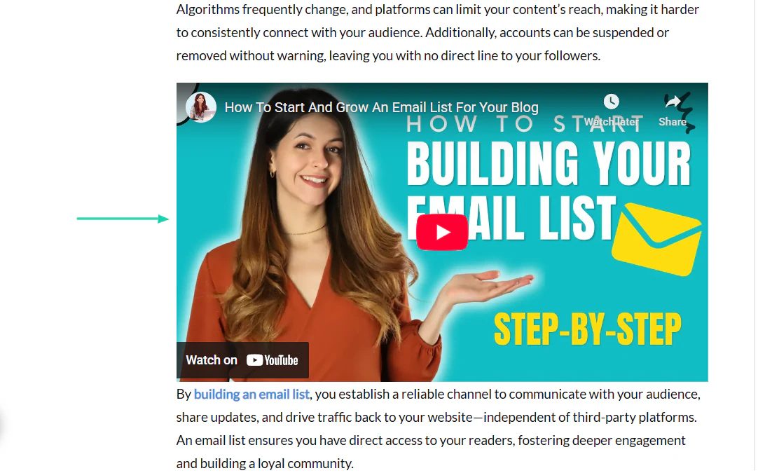 Lancer une chaîne YouTube pour gagner plus: capture d'écran de l'email