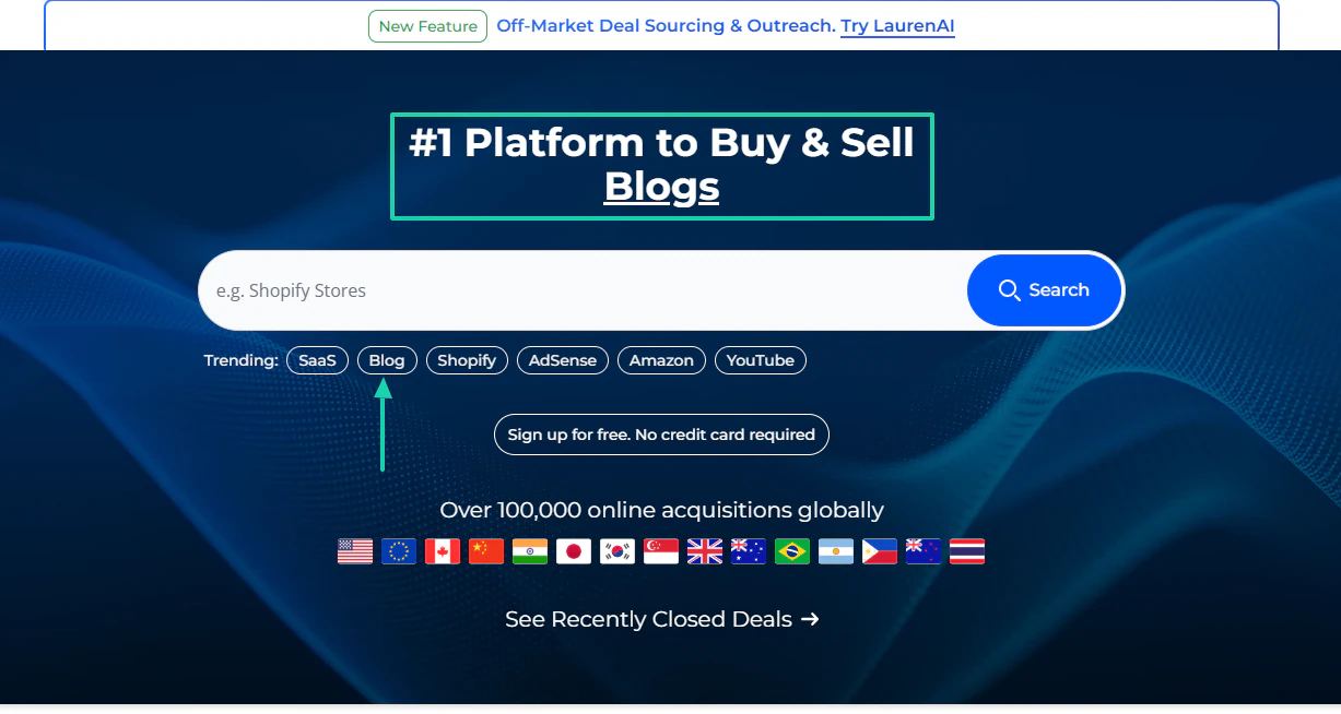 C'est une marketplace pour acheter et vendre des blogs.