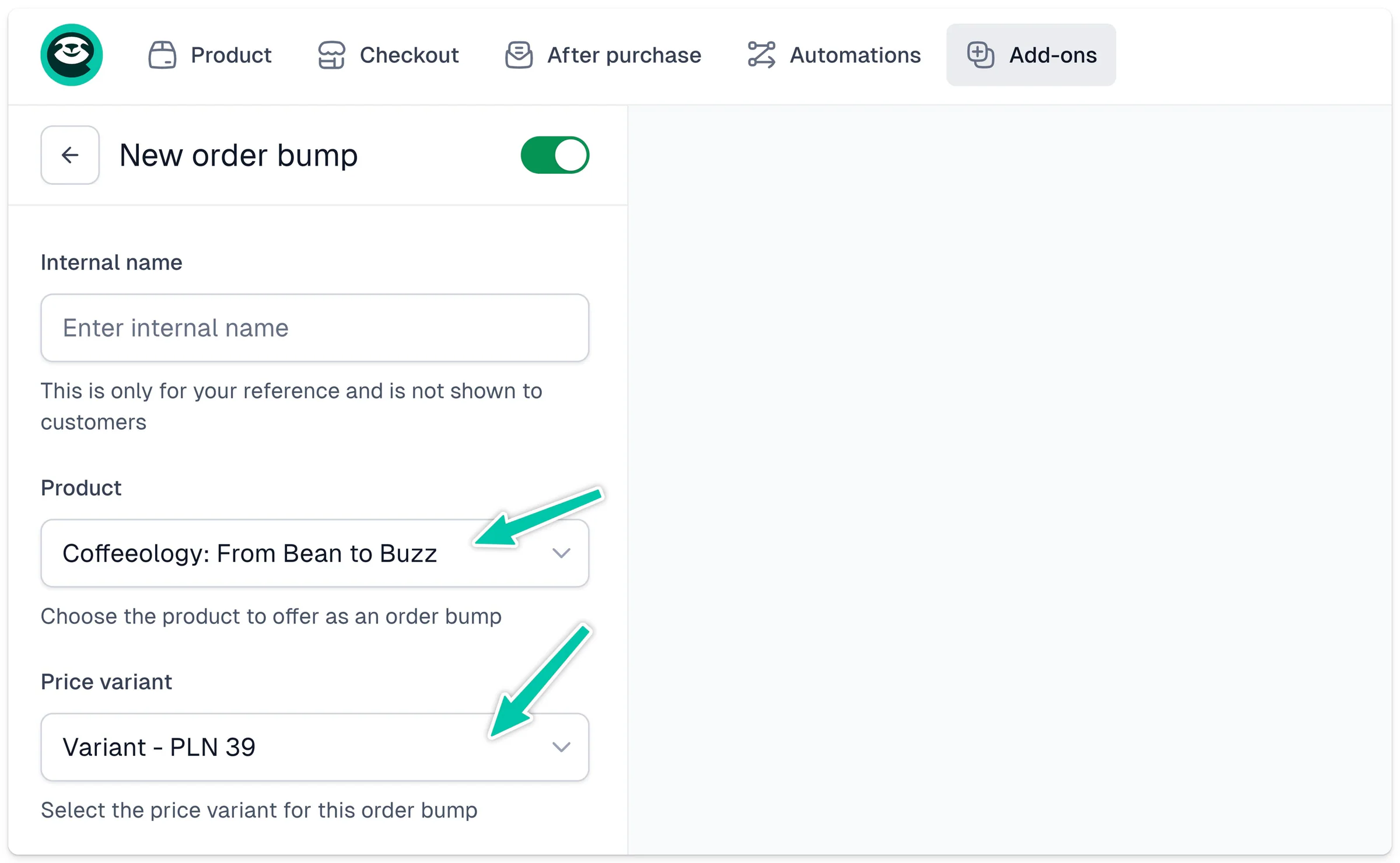 Easytools adding order bump details