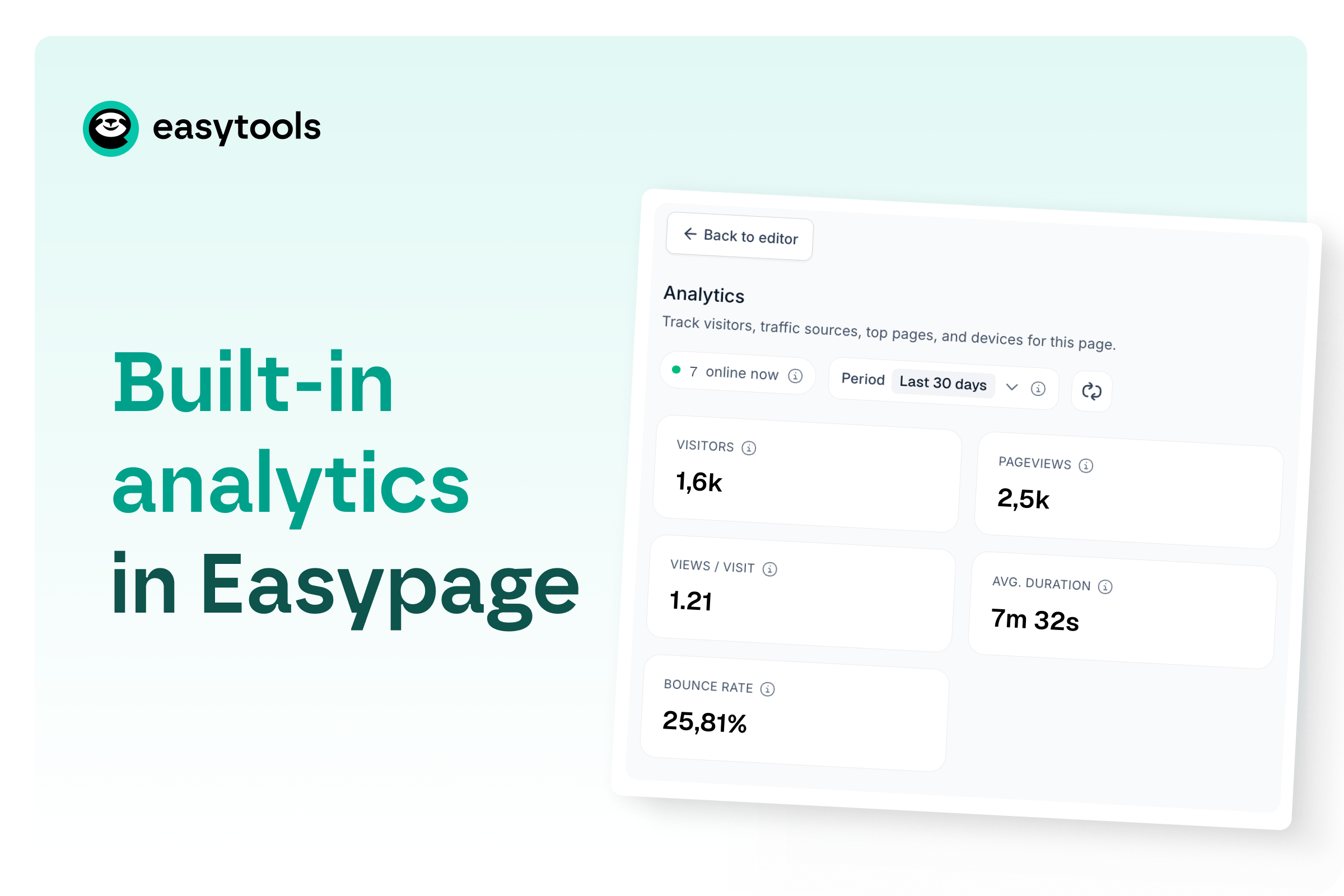 Easypage now has built-in analytics