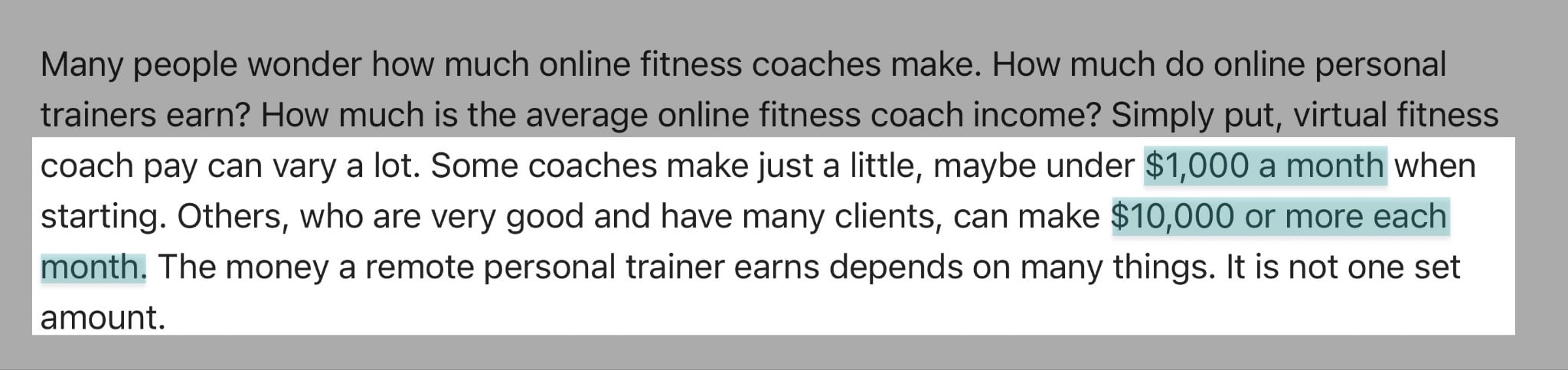 fitness coaches income range