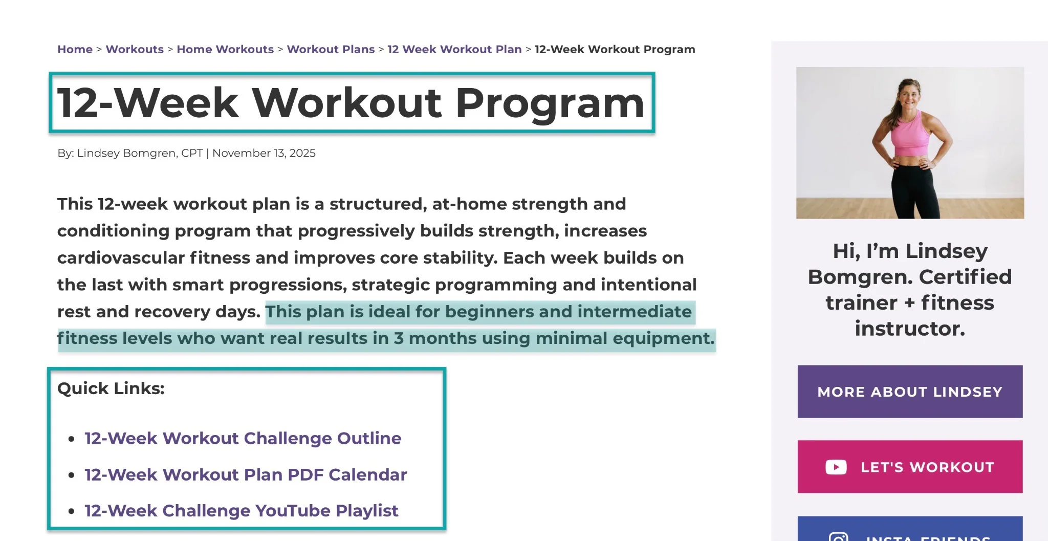 lindsey bomgren workout program