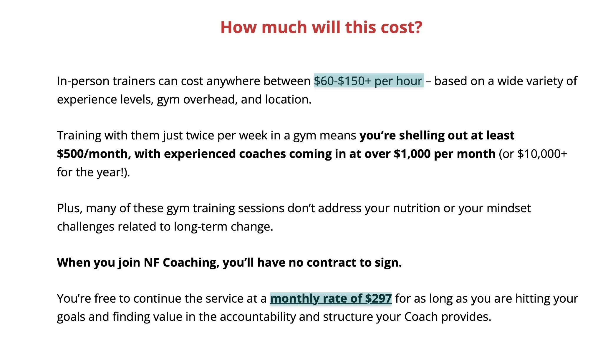 in-person coaching cost