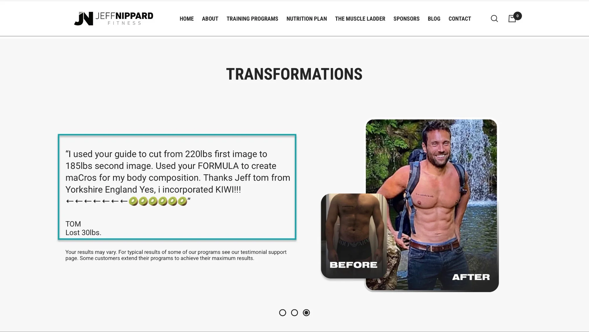 customer transformations to sell fitness programs online
