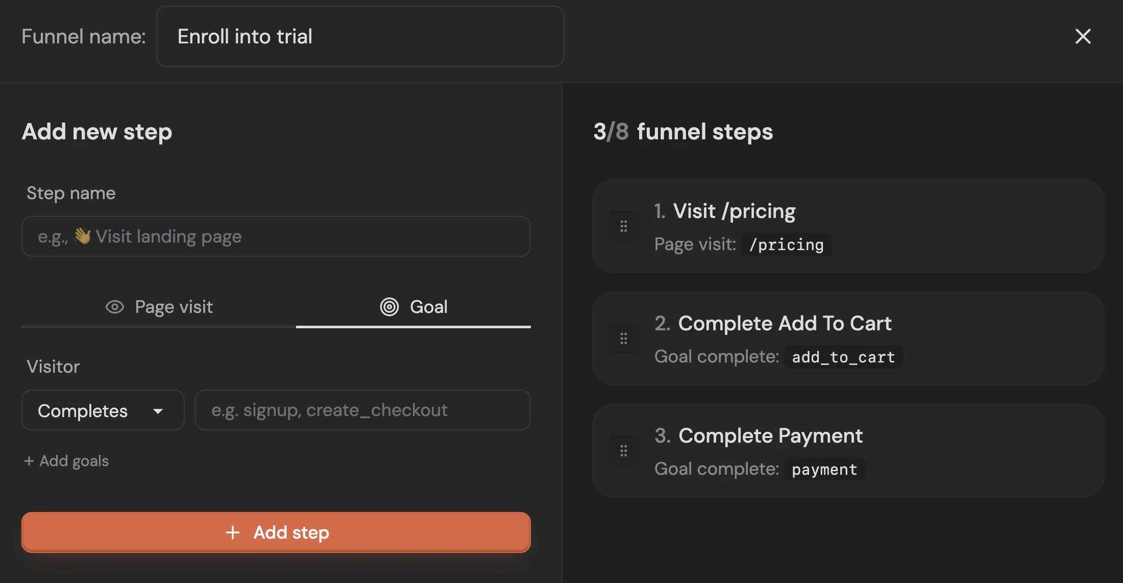 DataFast funnels
