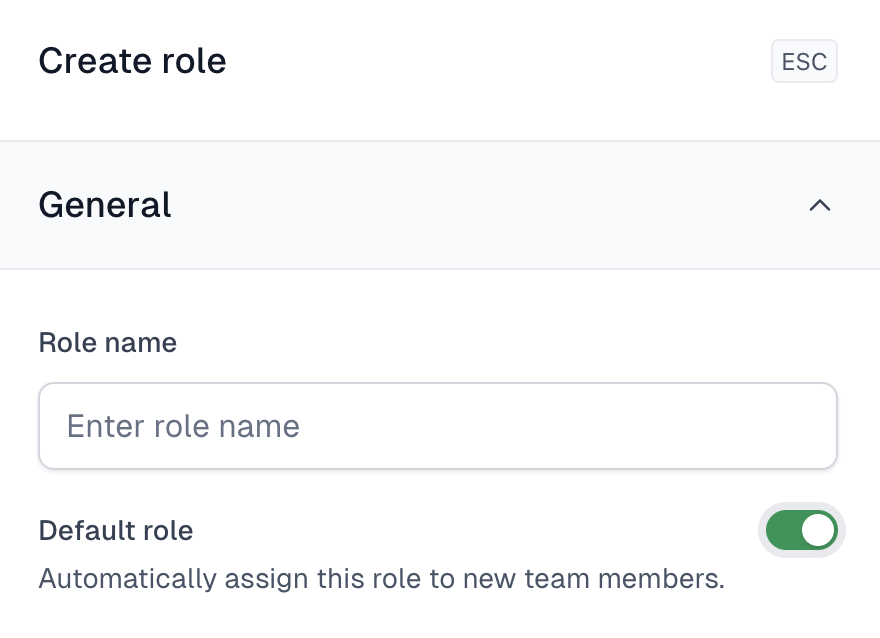 Choosing the default role for new team members