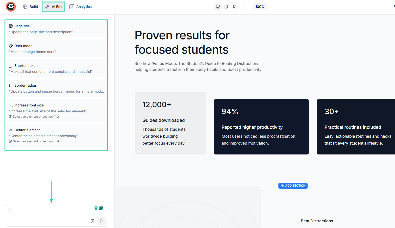 Easytools: websites showing “edit box”