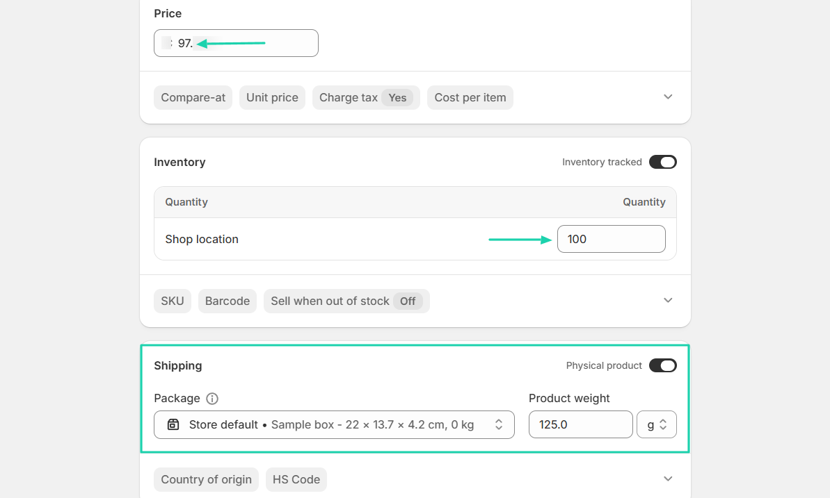 Shopify: products screenshot view 3