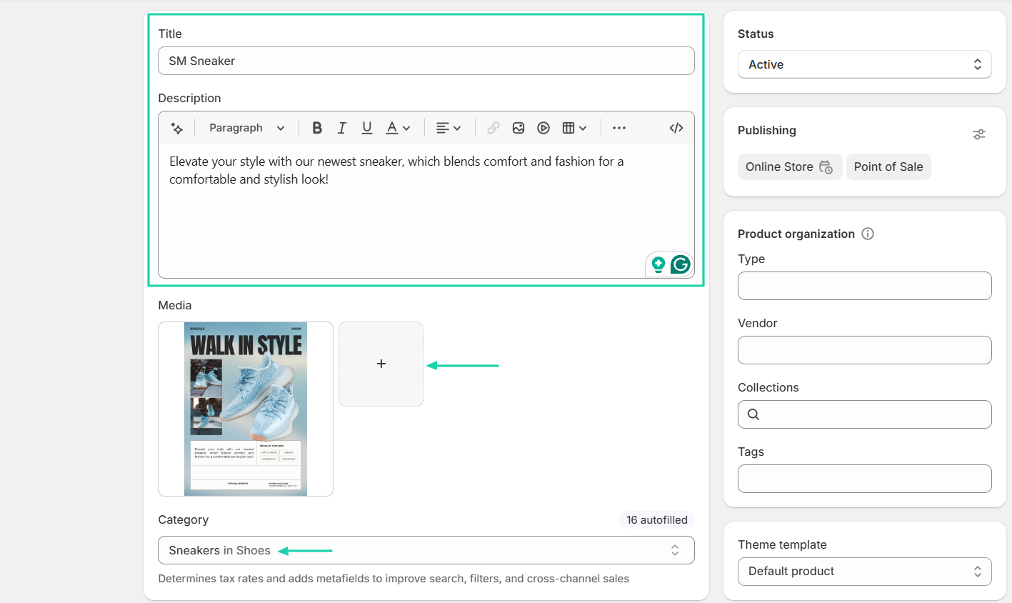Shopify: product screenshot