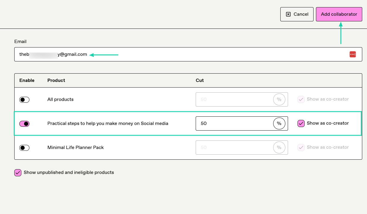 Gumroad: product screenshot