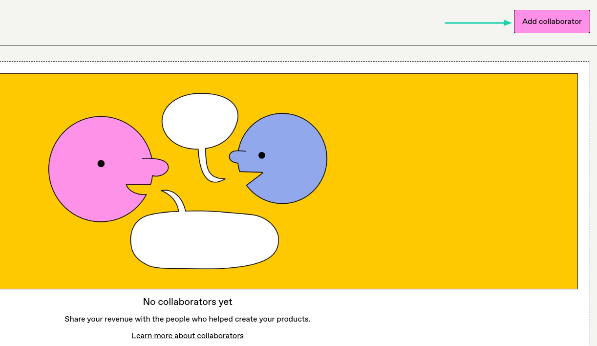 Gumroad: collaborators showing “Add collaborator”