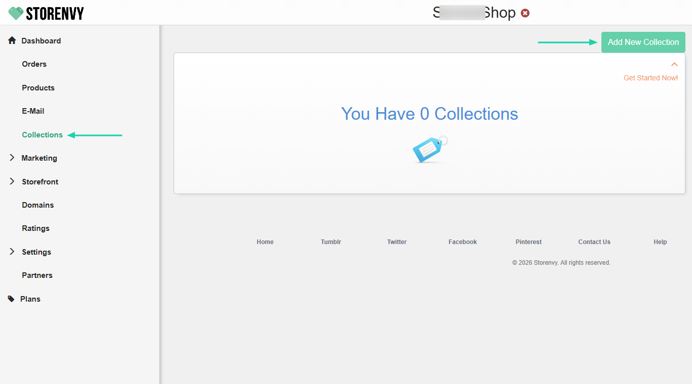 collections feature on Storenvy