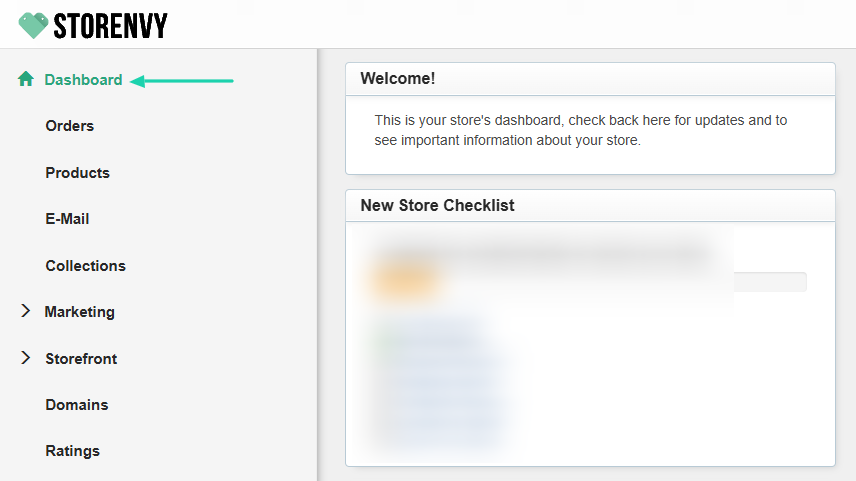 dashboard feature on Storenvy