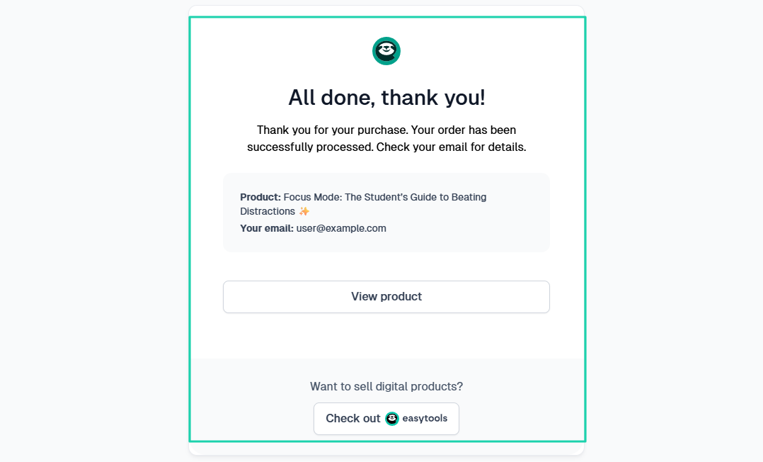 automated Easytools post purchase notification