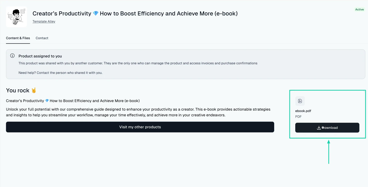 download product on Easytools customer portal