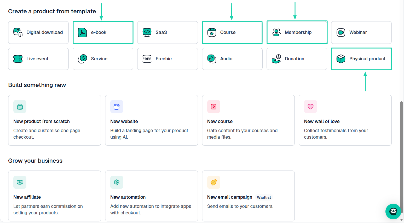 sell digital and physical products on Easytools