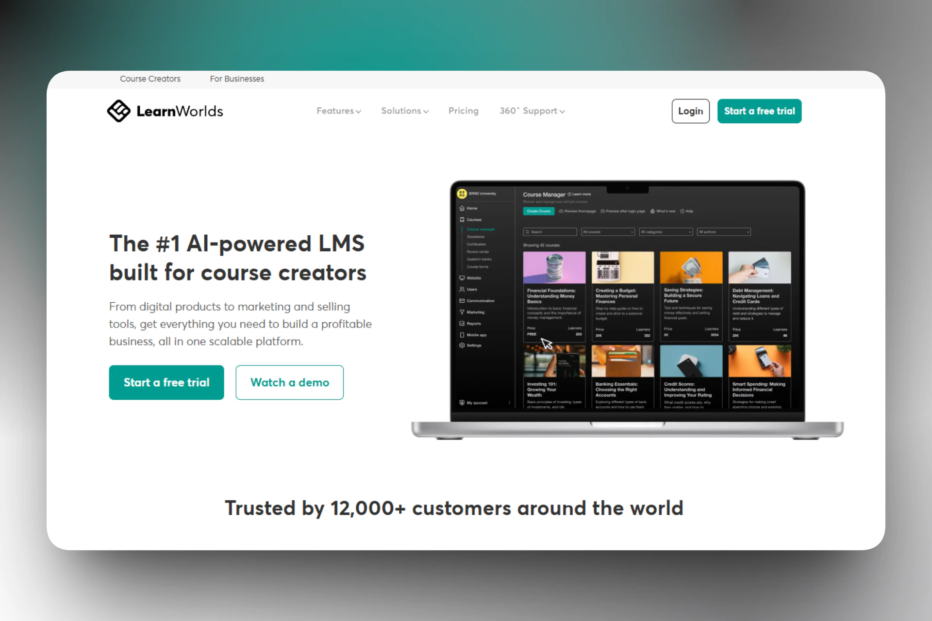 It’s an online course platform that comes with an interactive video player and a fully customizable online school.